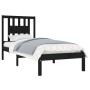 Estructura de cama madera maciza individual negra 75x190 cm de vidaXL, Camas y somieres - Ref: Foro24-3104027, Precio: 114,61...