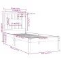 Black single solid wood bed frame 75x190 cm by vidaXL, Beds and slatted bases - Ref: Foro24-3104027, Price: 113,09 €, Discoun...