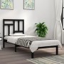 Estructura de cama madera maciza individual negra 75x190 cm de vidaXL, Camas y somieres - Ref: Foro24-3104507, Precio: 111,10...
