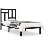 Estructura de cama madera maciza individual negra 75x190 cm de vidaXL, Camas y somieres - Ref: Foro24-3104507, Precio: 111,10...