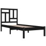 Estructura de cama madera maciza individual negra 75x190 cm de vidaXL, Camas y somieres - Ref: Foro24-3104507, Precio: 111,10...