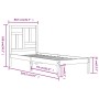 Estructura de cama madera maciza individual negra 75x190 cm de vidaXL, Camas y somieres - Ref: Foro24-3104507, Precio: 111,10...