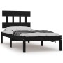 Estructura de cama madera maciza individual negra 75x190 cm de vidaXL, Camas y somieres - Ref: Foro24-3104702, Precio: 109,63...