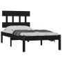Estructura de cama madera maciza individual negra 75x190 cm de vidaXL, Camas y somieres - Ref: Foro24-3104702, Precio: 109,63...