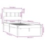 Estructura de cama madera maciza individual negra 75x190 cm de vidaXL, Camas y somieres - Ref: Foro24-3104702, Precio: 109,63...