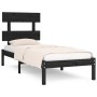 Estructura de cama madera maciza individual negra 75x190 cm de vidaXL, Camas y somieres - Ref: Foro24-3104637, Precio: 107,07...