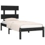 Estructura de cama madera maciza individual negra 75x190 cm de vidaXL, Camas y somieres - Ref: Foro24-3104637, Precio: 107,07...