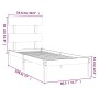 Estructura de cama madera maciza individual negra 75x190 cm de vidaXL, Camas y somieres - Ref: Foro24-3104637, Precio: 107,07...