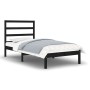 Estructura de cama madera maciza individual negra 75x190 cm de vidaXL, Camas y somieres - Ref: Foro24-3104897, Precio: 108,45...