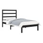 Estructura de cama madera maciza individual negra 75x190 cm de vidaXL, Camas y somieres - Ref: Foro24-3104897, Precio: 108,45...