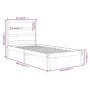 Estructura de cama madera maciza individual negra 75x190 cm de vidaXL, Camas y somieres - Ref: Foro24-3104897, Precio: 108,45...