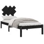 Estructura cama madera maciza individual negro 75x190 cm de vidaXL, Camas y somieres - Ref: Foro24-3104832, Precio: 107,39 €,...
