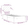 Estructura cama madera maciza individual negro 75x190 cm de vidaXL, Camas y somieres - Ref: Foro24-3104832, Precio: 107,39 €,...