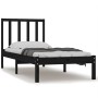 Estructura de cama madera maciza de pino negro 75x190 cm de vidaXL, Camas y somieres - Ref: Foro24-3105035, Precio: 117,41 €,...