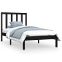 Estructura de cama madera maciza de pino negro 75x190 cm de vidaXL, Camas y somieres - Ref: Foro24-3105124, Precio: 110,22 €,...