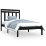 Estructura de cama madera maciza individual negra 75x190 cm de vidaXL, Camas y somieres - Ref: Foro24-3105214, Precio: 113,52...