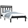 Estructura de cama madera maciza individual negra 75x190 cm de vidaXL, Camas y somieres - Ref: Foro24-3105214, Precio: 113,52...