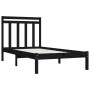 Estructura de cama madera maciza individual negra 75x190 cm de vidaXL, Camas y somieres - Ref: Foro24-3105214, Precio: 113,52...