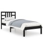 Estructura de cama madera maciza individual negra 75x190 cm de vidaXL, Camas y somieres - Ref: Foro24-3105369, Precio: 112,08...