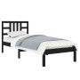 Estructura de cama madera maciza individual negra 75x190 cm de vidaXL, Camas y somieres - Ref: Foro24-3105369, Precio: 112,08...