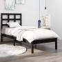 Estructura de cama madera maciza individual negra 75x190 cm de vidaXL, Camas y somieres - Ref: Foro24-3105434, Precio: 112,76...
