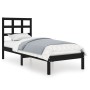 Estructura de cama madera maciza individual negra 75x190 cm de vidaXL, Camas y somieres - Ref: Foro24-3105434, Precio: 112,76...