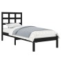 Estructura de cama madera maciza individual negra 75x190 cm de vidaXL, Camas y somieres - Ref: Foro24-3105434, Precio: 112,76...
