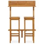 Juego de bar de balcón 3 piezas madera maciza de acacia en Conjuntos de jardín | Comprar online en Foru.es