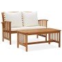 Muebles de jardín 2 piezas con cojines madera maciza de acacia en Conjuntos de jardín | Comprar online en Foru.es