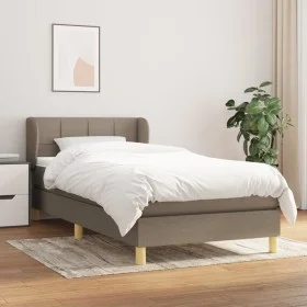 Cama box spring con colchón tela gris taupe 100x200 cm de vidaXL, Camas y somieres - Ref: Foro24-3126785, Precio: 346,83 €, D...
