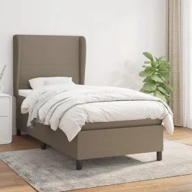 Cama box spring con colchón tela gris taupe 100x200 cm de vidaXL, Camas y somieres - Ref: Foro24-3127785, Precio: 389,04 €, D...