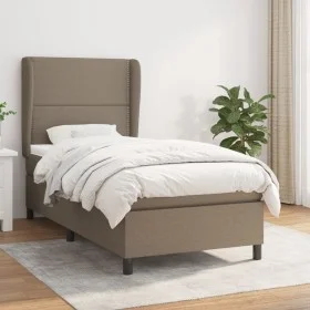Box spring bed with taupe gray fabric mattress 100x200 cm by vidaXL, Beds and slatted bases - Ref: Foro24-3127865, Price: 365...