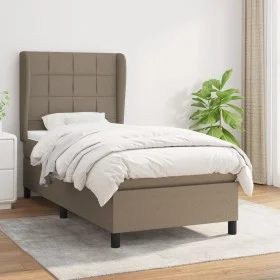 Box spring bed with taupe gray fabric mattress 100x200 cm by vidaXL, Beds and slatted bases - Ref: Foro24-3127945, Price: 382...