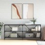 Mesa consola hierro y madera de ingeniería negro 180x30x75 cm de vidaXL, Mesas auxiliares - Ref: Foro24-832853, Precio: 76,22...