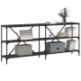 Mesa consola hierro y madera de ingeniería negro 180x30x75 cm de vidaXL, Mesas auxiliares - Ref: Foro24-832853, Precio: 76,22...