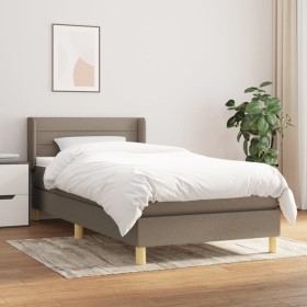 Cama box spring con colchón tela gris taupe 100x200 cm de vidaXL, Camas y somieres - Ref: Foro24-3130333, Precio: 342,28 €, D...