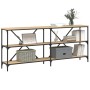 Mesa consola hierro madera ingeniería roble Sonoma 180x30x75 cm de vidaXL, Mesas auxiliares - Ref: Foro24-832854, Precio: 107...