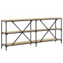 Mesa consola hierro madera ingeniería roble Sonoma 180x30x75 cm de vidaXL, Mesas auxiliares - Ref: Foro24-832854, Precio: 107...