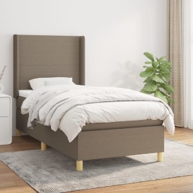 Cama box spring con colchón tela gris taupe 100x200 cm de vidaXL, Camas y somieres - Ref: Foro24-3131813, Precio: 382,43 €, D...