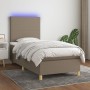 Cama box spring colchón y luces LED tela gris taupe 100x200 cm de vidaXL, Camas y somieres - Ref: Foro24-3135257, Precio: 369...