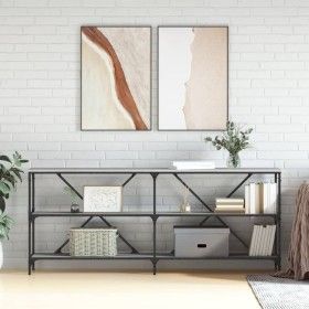 Mesa consola hierro y madera ingeniería gris Sonoma 180x30x75cm de vidaXL, Mesas auxiliares - Ref: Foro24-832856, Precio: 82,...