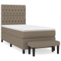 Cama box spring con colchón tela gris taupe 100x200 cm de vidaXL, Camas y somieres - Ref: Foro24-3136817, Precio: 432,83 €, D...