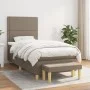 Box spring bed with taupe gray fabric mattress 100x200 cm by vidaXL, Beds and slatted bases - Ref: Foro24-3137057, Price: 374...