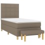 Cama box spring con colchón tela gris taupe 100x200 cm de vidaXL, Camas y somieres - Ref: Foro24-3137137, Precio: 412,44 €, D...