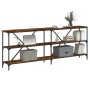 Mesa consola hierro madera ingeniería roble ahumado 200x30x75cm de vidaXL, Mesas auxiliares - Ref: Foro24-832860, Precio: 90,...