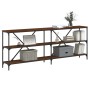 Mesa consola hierro madera ingeniería roble marrón 200x30x75 cm de vidaXL, Mesas auxiliares - Ref: Foro24-832862, Precio: 88,...