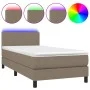 Cama box spring con colchón LED tela gris taupe 100x200 cm de vidaXL, Camas y somieres - Ref: Foro24-3132977, Precio: 343,12 ...