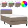 Cama box spring con colchón LED tela gris taupe 100x200 cm de vidaXL, Camas y somieres - Ref: Foro24-3132977, Precio: 336,19 ...