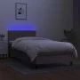 Cama box spring con colchón LED tela gris taupe 100x200 cm de vidaXL, Camas y somieres - Ref: Foro24-3132977, Precio: 343,12 ...