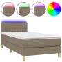 Cama box spring con colchón LED tela gris taupe 100x200 cm de vidaXL, Camas y somieres - Ref: Foro24-3133857, Precio: 343,85 ...